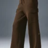 Scholar Örme High-Waist Kargo Pantolon - Espresso