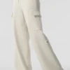 Scholar Örme High-Waist Kargo Pantolon - Fildişi