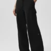 Scholar Örme High-Waist Kargo Pantolon - Siyah