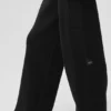 Scholar Örme High-Waist Kargo Pantolon - Siyah