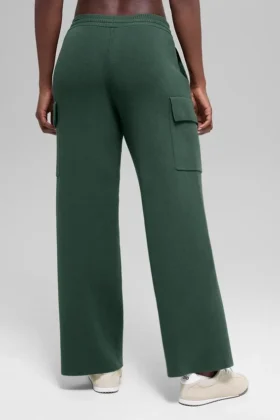 Scholar Örme High-Waist Kargo Pantolon – Yonca Yeşili