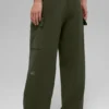 Scholar Örme High-Waist Kargo Pantolon - Zeytin Yeşili