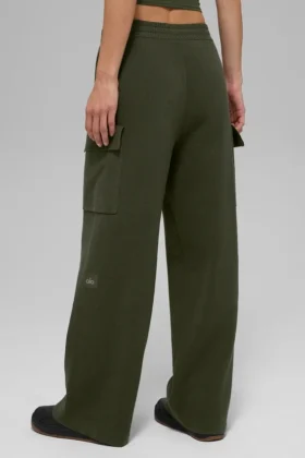 Scholar Örme High-Waist Kargo Pantolon – Zeytin Yeşili
