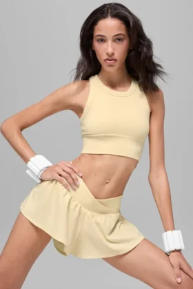 Seamless Delight Yüksek Boyunlu Sütyen – Mum Işığı Sarısı