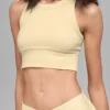 Seamless Delight Yüksek Boyunlu Sütyen - Mum Işığı Sarısı