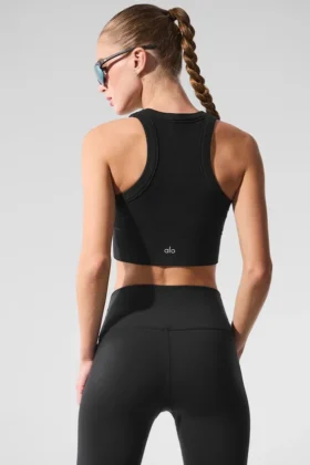 Seamless Delight Yüksek Boyunlu Sütyen – Siyah