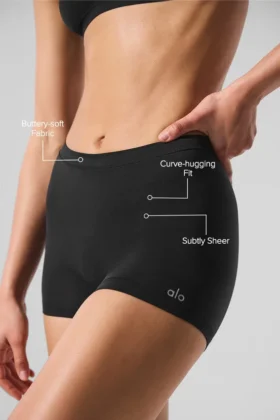 Sheer Glow Boyshort – Siyah