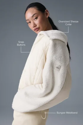 Sherpa Cozy Escape Puffer – Fildişi/Fildişi