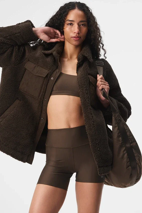 Sherpa Edge Shacket - Espresso