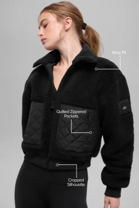 Sherpa Kenarlı Bomber Ceket – Siyah