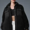 Sherpa Kenarlı Shacket - Siyah