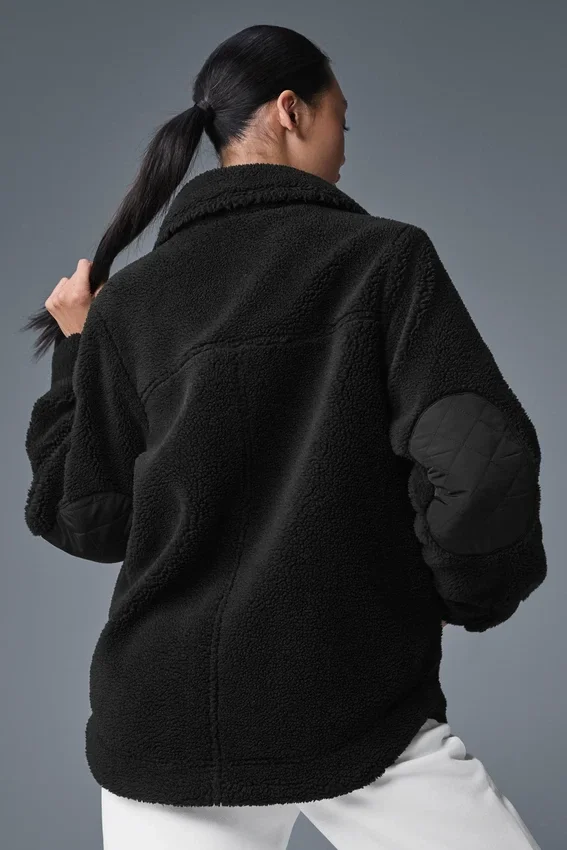 Sherpa Kenarlı Shacket - Siyah