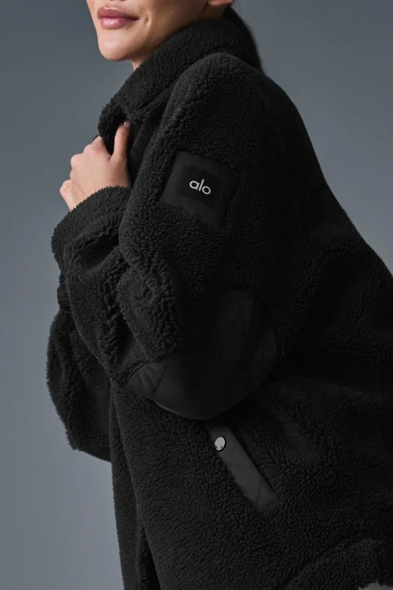 Sherpa Kenarlı Shacket - Siyah