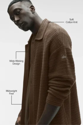 Shift Knit Düğmeli Uzun Kollu – Espresso