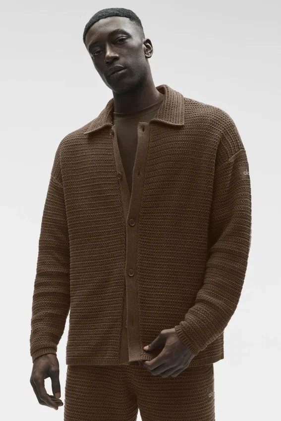 Shift Knit Düğmeli Uzun Kollu - Espresso