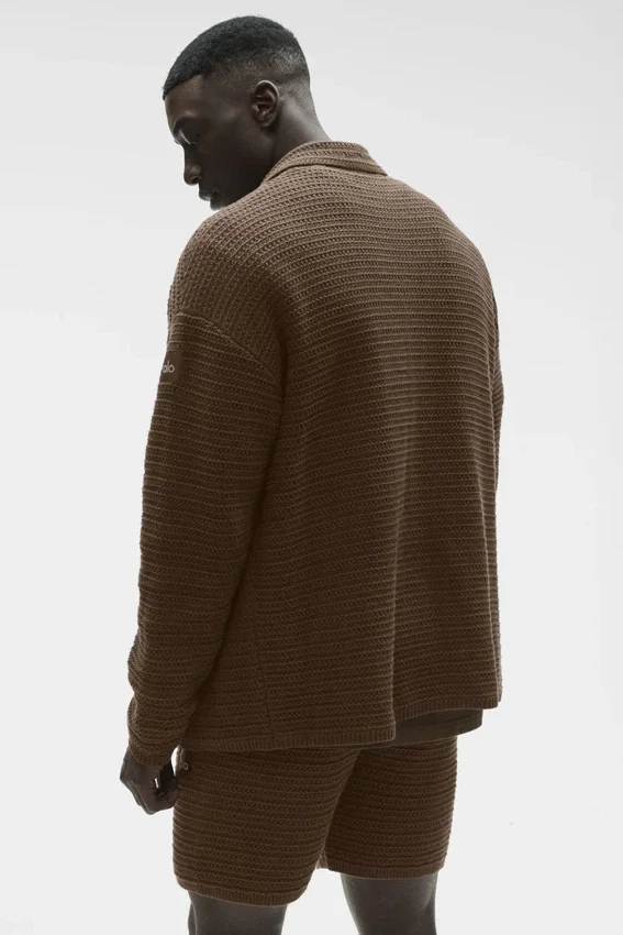 Shift Knit Düğmeli Uzun Kollu - Espresso