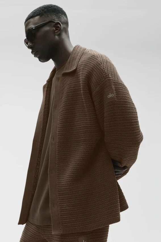 Shift Knit Düğmeli Uzun Kollu - Espresso