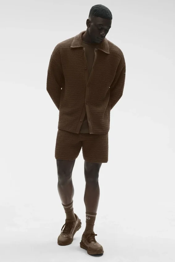 Shift Knit Düğmeli Uzun Kollu - Espresso
