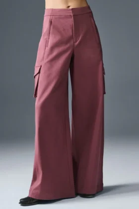 Show off Kargo Geniş Paça Pantolon (Normal) - Bordo Trüf