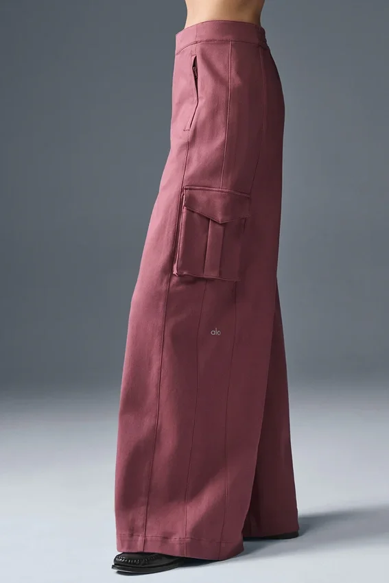 Show off Kargo Geniş Paça Pantolon (Normal) - Bordo Trüf