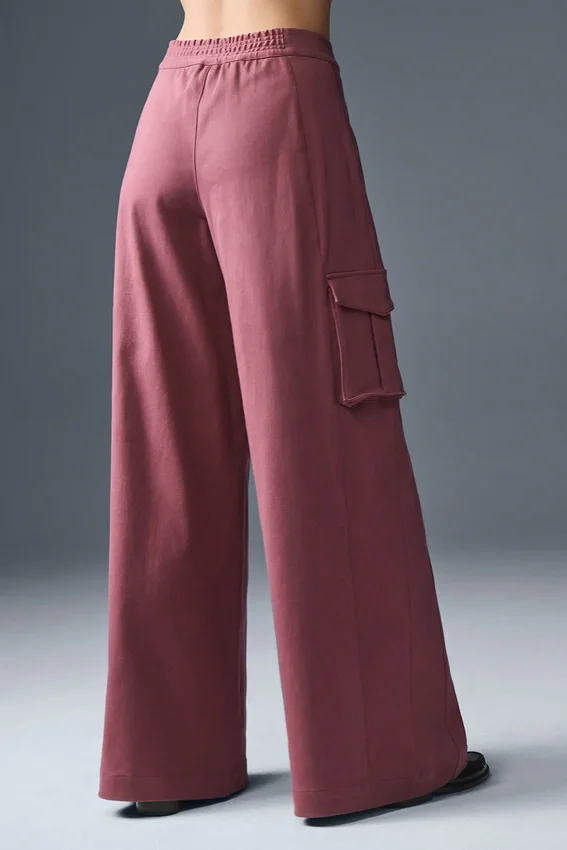 Show off Kargo Geniş Paça Pantolon (Normal) - Bordo Trüf
