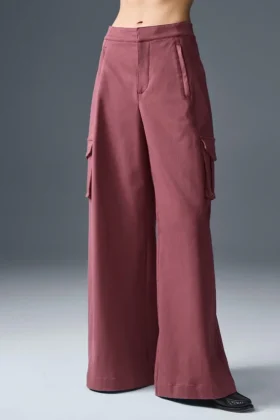 Show Off Kargo Geniş Paça Pantolon (Uzun) - Bordo Trüf