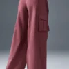 Show Off Kargo Geniş Paça Pantolon (Uzun) - Bordo Trüf