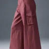 Show Off Kargo Geniş Paça Pantolon (Uzun) - Bordo Trüf