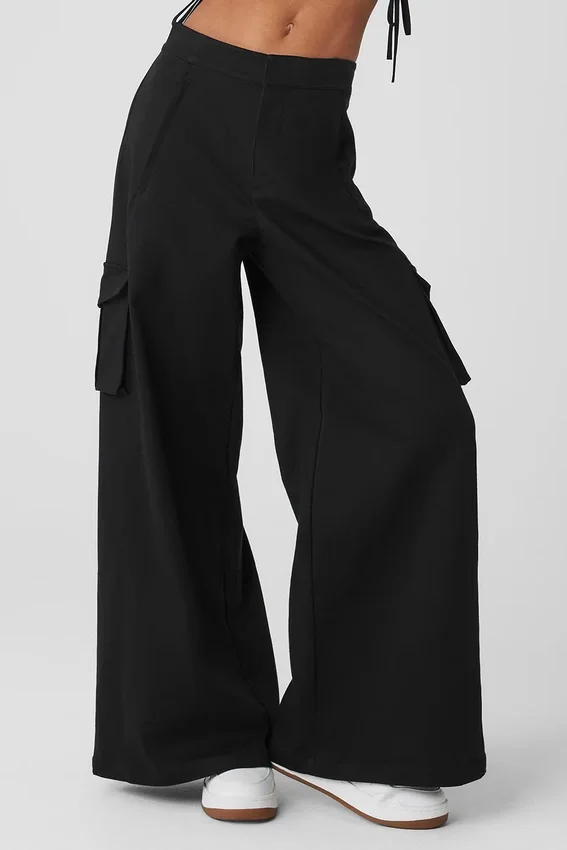 Show Off Kargo Geniş Paça Pantolon (Uzun) - Siyah