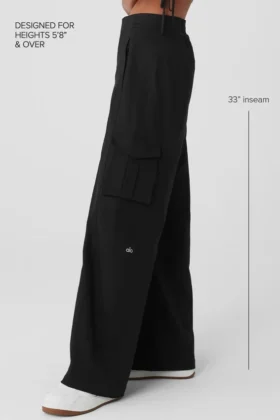 Show Off Kargo Geniş Paça Pantolon (Uzun) – Siyah