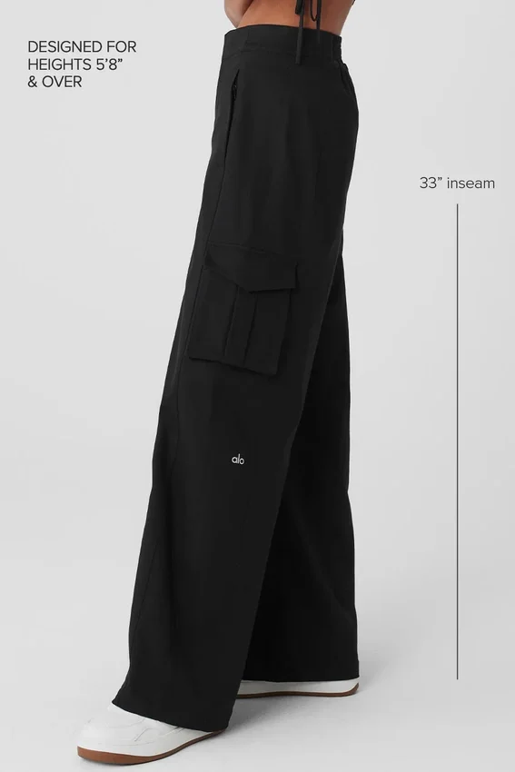 Show Off Kargo Geniş Paça Pantolon (Uzun) - Siyah
