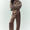 Silk Luminous Pantolon (Uzun) - Alpine Cocoa