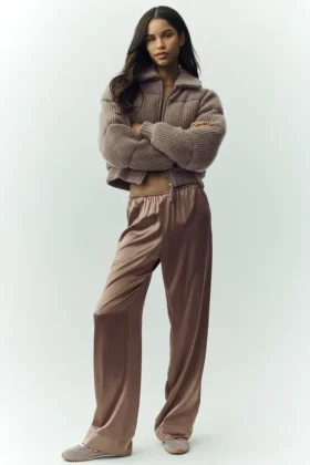 Silk Luminous Pantolon (Uzun) - Alpine Cocoa