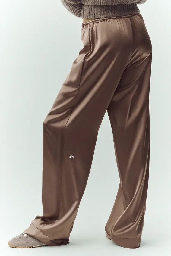 Silk Luminous Pantolon (Uzun) - Alpine Cocoa