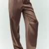 Silk Luminous Pantolon (Uzun) - Alpine Cocoa