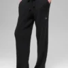 Snuggle Up High-Waist Geniş Paça Pantolon - Siyah