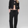 Snuggle Up High-Waist Geniş Paça Pantolon - Siyah
