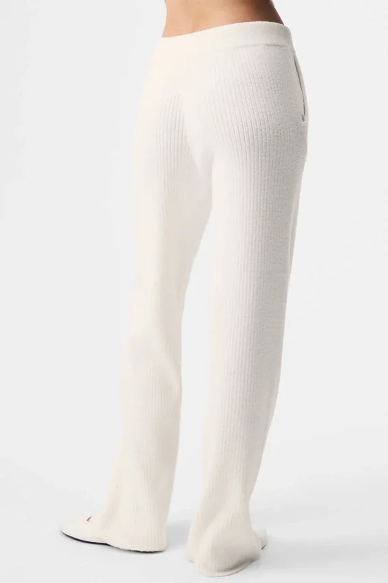 Snuggle Up Kazak High-Waist Geniş Paça Pantolon - Fildişi