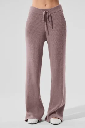 Snuggle Up Kazak High-Waist Geniş Paça Pantolon - Mantar