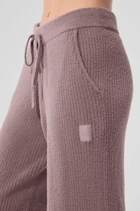 Snuggle Up Kazak High-Waist Geniş Paça Pantolon – Mantar