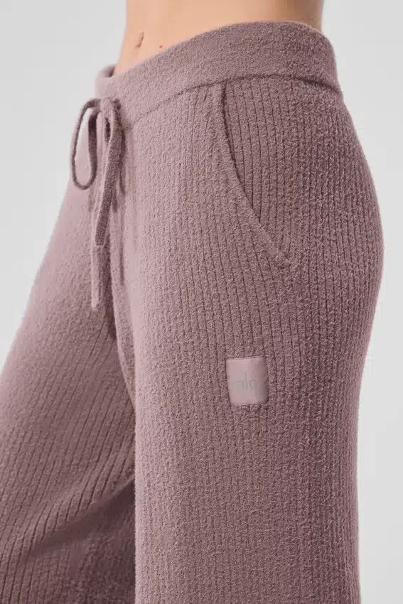 Snuggle Up Kazak High-Waist Geniş Paça Pantolon - Mantar