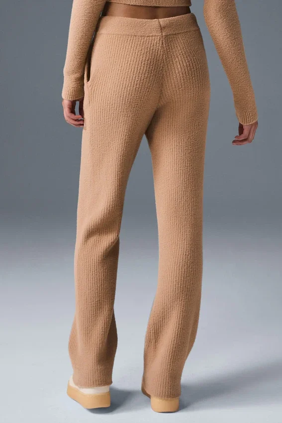 Snuggle Up Kazak High-Waist Geniş Paça Pantolon - Toasted Almond