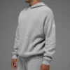 Spor Kulubu Kazak Örgü Kapüşonlu Sweatshirt - Atletik Melanj Gri