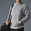 Spor Kulubu Kazak Örgü Kapüşonlu Sweatshirt - Atletik Melanj Gri
