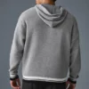 Spor Kulubu Kazak Örgü Kapüşonlu Sweatshirt - Atletik Melanj Gri