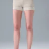 Sport Play High-Waist Örgü Şort - Fildişi/Alabaster