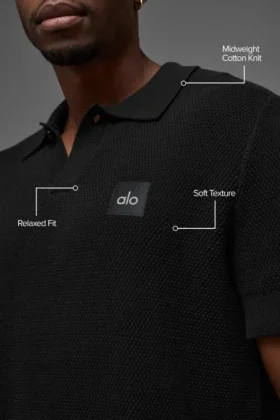 Sports Club Kazak Knit Polo – Siyah