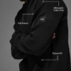 Sports Club Kazak Örgü Kapüşonlu Kapüşonlu Sweatshirt - Siyah