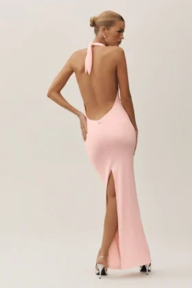 Summer Soiree Halter Maxi Elbise - Güneş Işığı Pembe