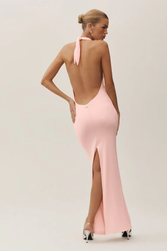 Summer Soiree Halter Maxi Elbise - Güneş Işığı Pembe